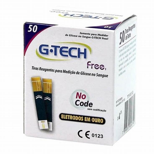 Tiras reagentes G-Tech Free com 50 unidades