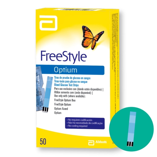 Tiras para Teste Glicemia Freestyle Optium Neo com 50un. Abbott