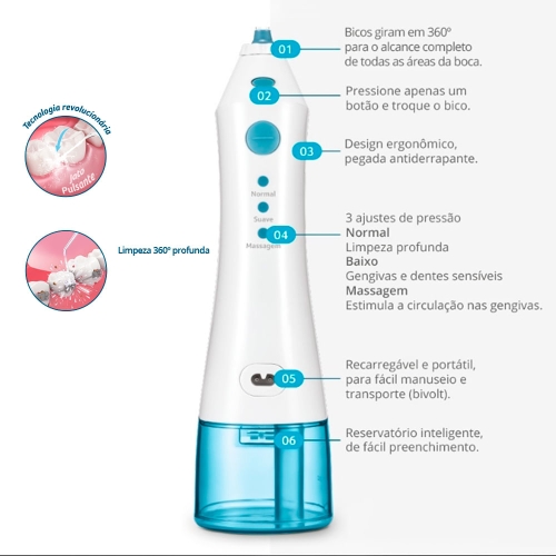 Produto  Irrigador Oral - Clearpik Portable - Multilaser Saúde