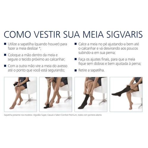 Produto Meia Sigvaris 3/4 Audace 15-20mmHg